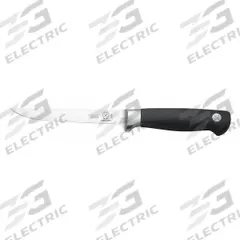 MERCER CUTLERY Boning Knife: Stiff, 6 in Overall Lg, Steel Blade, Santoprene Handle, Black Handle (MPN M20106). Key specifications — Sub-brand: Genesis; Brand: MERCER CUTLERY; Blade Material: Steel; Blade Type: Stiff; Edge Style: Taper Ground Edge; Forged/Stamped: Forged; Handle Color: Black; Handle Material: Santoprene.