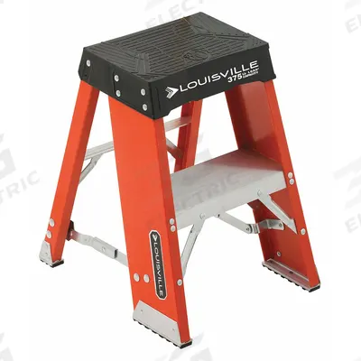 LOUISVILLE LADDER Step Stool: 2 Steps, 2.3 ft Overall Ht, 375 lb Load Cap - Folding Step Stools