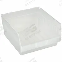 QUANTUM STORAGE SYSTEMS Shelf Bin: 11 5/8 in Overall Lg, 11 1/8 in x 6 in, Clear, Nesting Capable (MPN QSB209CL). Key specifications — attr1179622: QUANTUM STORAGE SYSTEMS; attr1179611: 0%; attr1179616: QSB209CL; attr1179624: Dividers Not Included; attr1249172: Not Electrostatic Discharge Conductive.