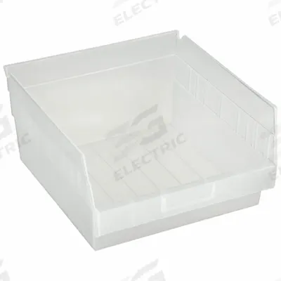 QUANTUM STORAGE SYSTEMS Shelf Bin: 11 5/8 in Overall Lg, 11 1/8 in x 6 in, Clear - Clearview Plastic Shelf Bins