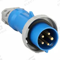 HUBBELL Pin and Sleeve Plug: Blue, 120/208V AC, Three Phase, 30 A, 4 Pole, 5 Wire, IEC Grounding (MPN HBL530P9W). Key specifications — Brand: HUBBELL.