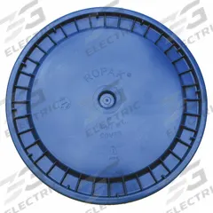 APPROVED VENDOR Pail Lid: Snap-On, 12 1/4 in Overall Dia, Blue, Plastic, FDA Compliant (MPN ROP2100CVR-SN-BL). Key specifications — attr1265148: Not Rated; attr1188872: APPROVED VENDOR; attr1265149: Not Rated; attr1188855: 49EN54; attr1188854: Plastic; attr1188856: ROP2150BL-M.