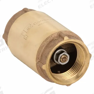 CAMPBELL Spring Check Valve: Poppet, Inline Valve Body, 1 in Pipe Size, FNPT x FNPT - Lead-Free Brass Poppet Check Valves