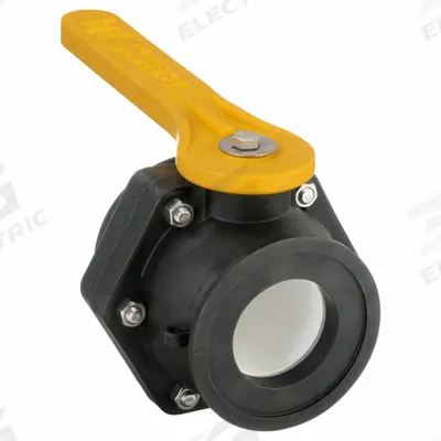 BANJO Manual Two-Way Ball Valve: 3 in, Polypropylene, Straight, Flange x Flange - Polypropylene Ball Valves
