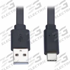EATON TRIPP LITE Usb Cable: Type A End 1, Type C End 2, Black, 6 ft Lg, 2.0 USB Specification (MPN U038-006-FL). Key specifications — End 1 Connection Type: Type A; Color: Black; Brand: EATON TRIPP LITE; Jacket Material: PVC; Product Type: USB Cable; End 2 Connection Type: Type C.
