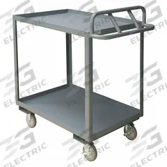 APPROVED VENDOR Utility Cart: 1,200 lb, 36 in L x 24 in W Shelf, 2 Shelves, Gray, Ergonomic (MPN RSCE-2436-2-95). Key specifications — Caster/Wheel Configuration: (2) Swivel; Brand: APPROVED VENDOR; Caster Wheel/Tread Material: Polyurethane.