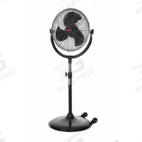 DAYTON Portable Fan: 16 in Blade Dia, 58 in Ht, 3 Speeds, Non-Oscillating, Silver, Steel, Mobile (MPN 61LD85). Key specifications — Brand: DAYTON; Number of Speeds: 3; Guard Material: Steel; High Visibility: No; Voltage: 120V AC; Oscillation: Non-Oscillating; Includes Remote Control: No; Application: Home and Office.