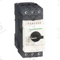 SCHNEIDER Manual Motor Starter: Non-Reversing, 3 Poles, 40 A, Thermal Protection, Selector Switch (MPN GV3P40). Key specifications — Maximum Voltage Rating: 600V AC; Brand: SCHNEIDER; Thermal Units Required: None (Starter Includes Integrated Thermal Units); Frame Size (Width): 45mm.