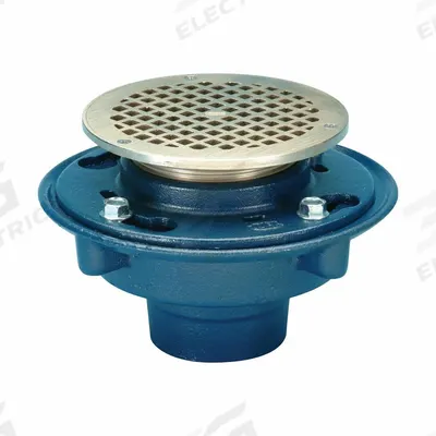 ZURN Floor Drain: 8 3/8 in Overall Dia, 6 in Grate Size, 4 in Nominal Pipe Size - General Purpose Floor Drains
