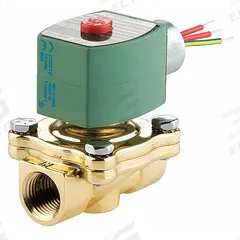 REDHAT Solenoid Valve: 2-Way, Normally Closed, 1/2 in Pipe Size, 110V AC/120V AC, Watertight (MPN 8210G075). Key specifications — Brand: REDHAT; Pipe Size: 1/2 in; Voltage: 120V AC; Coil Enclosure: Watertight.