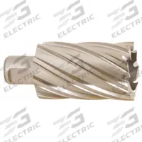 SLUGGER BY FEIN Annular Cutter: 1 19/64 in Cutter Dia, 2 in Max Cutting Dp, Bright, High Speed Steel (MPN 63134329002). Key specifications — attr253884: No; attr253885: Bright; attr253886: High Speed Steel; attr253887: Weldon Flat; attr253888: Fractional Inch; attr277149: SLUGGER BY FEIN.
