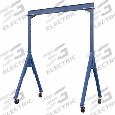 APPROVED VENDOR Adjustable Gantry Crane: Fixed Span, Adj Ht, 4,000 lb Load Capacity - Fixed-Span Gantry Cranes