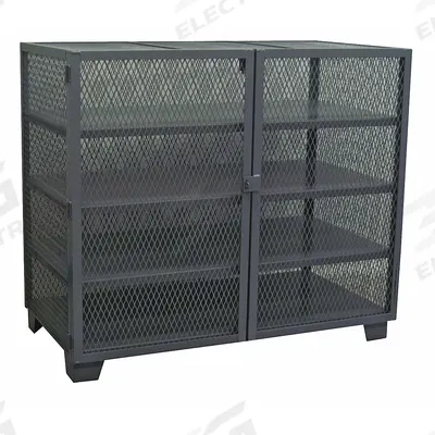 JAMCO Storage Cabinet: 60 in x 24 in x 54 in, 4 Fixed Shelves, Swing Handle & Padlock Hasp - Industrial Ventilated Shelf Cabinets