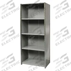 HALLOWELL Metal Shelving: Standalone, Medium-Duty, 48 in x 18 in, 84 in Overall Ht, 5 Shelves (MPN F5720-18HG). Key specifications — Assembled: Unassembled; Shelving Material: Steel; Frame Material: Steel; Color: Gray; Brand: HALLOWELL.