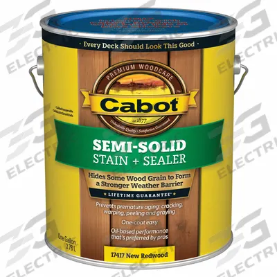 CABOT Wood Stain: Wood Stain and Sealer, Exterior, Oil, 1 gal Container Size - Wood Stains
