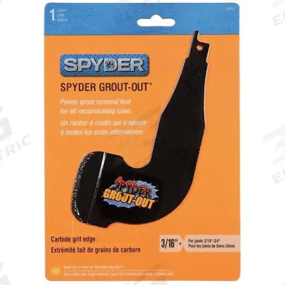 SPYDER Grout Removal Tool: Reciprocating Saw Compatible, Steel/Tungsten Carbide Grit - Reciprocating Saw Grout Removal Tools