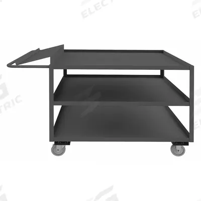 APPROVED VENDOR Utility Cart: 1,200 lb, 3 Shelves, 78 in L x 30 in W x 41 in H Overall Dim - Order-Picking Utility Carts with Lipped Metal Shelves