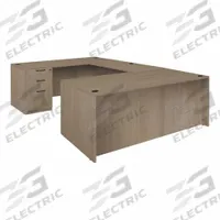 REGENCY Desk: Particle Board, Oak, 2 Pedestals, 5 Drawers, 71 in Overall Wd, 29 in Overall Ht (MPN LUDF7135NO). Key specifications — Desktop Material: Particle Board; Includes Modesty Panel: Yes; Pedestal Location: Double Pedestal; Kit Product Type: Double Pedestal Desk; Desktop Color: Oak; Brand: REGENCY; Frame Color: Noble Oak; Frame Material: Particle Board.
