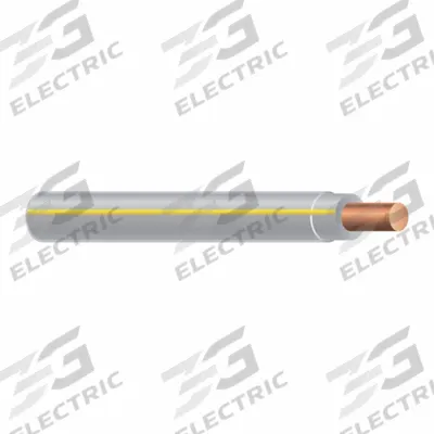 SOUTHWIRE Wire: Copper, 12 AWG, 1 Conductors, Stranded, Gray/Yellow, 500 ft Lg - Copper THHN/THWN Building Wires