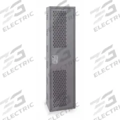 HALLOWELL Wardrobe Locker: 18 in x 18 in x 72 in, Ventilated, 1 Tiers, 1 Units Wide, Padlock Hasp (MPN HWBA882-1HG). Key specifications — Brand: HALLOWELL; Locker Color: Gray; Door Type: Ventilated; Locker Material: Steel; Assembled: Assembled; Number Plate Included: Yes.