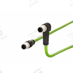 METZ CONNECT M12 Cable: Cat5/PROFINET, M12 Plug Male Straight x M12 plug Male Right Angle, 10 m Lg (MPN 142M1D19100). Key specifications — Brand: METZ CONNECT; Cable Jacket Color: Green; End 1 Coding: D; End 2 Coding: D; IP Rating: IPX7; Performance Category: Cat5; PROFINET.