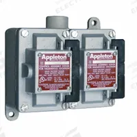 APPLETON ELECTRIC Tumbler Switch: 2 Gang, 1-Pole, 20 A, 277 V AC, Dead-End Hub, 3/4 in Hub Size (MPN EDS275-R1). Key specifications — Brand: APPLETON ELECTRIC.