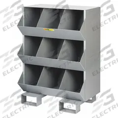 LITTLE GIANT Stationary Storage Bins: 32 in x 20 in x 42 in, Pallet, 9 Compartments, Gray (MPN MS3-1532-FP). Key specifications — Color: Gray; Brand: LITTLE GIANT.