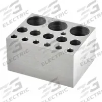 OHAUS Modular Block: Anodized Aluminum, 1 7/8 in Overall Wd, 2 3/4 in Overall Lg, 14 Wells (MPN 30400156). Key specifications — Product Type: Dry Bath Block; Includes Thermometer Well: Yes; Material: Anodized Aluminum; Brand: OHAUS.