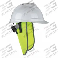 GLOWEAR BY ERGODYNE Neck Shade: Hi-Visibility Green, Polyester, Suspension-Mount (MPN 8006). Key specifications — Head Protection Color: Hi-Visibility Green; Material: Polyester; Sun Shade Mounting: Suspension-Mount; For Use With: Front Brim Hard Hats; Brand: GLOWEAR BY ERGODYNE.