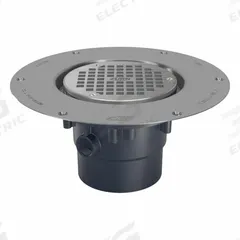 ZURN Floor Drain: 9 7/8 in Overall Dia, 5 in Grate Size, 2 in Nominal Pipe Size, Solvent Weld, PVC (MPN FD2-PV2). Key specifications — Color: Bronze; Connection Type: Solvent Weld; Brand: ZURN.