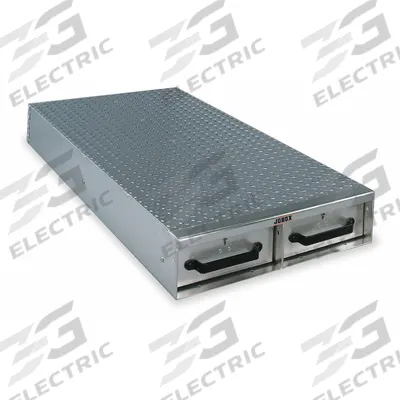 CRESCENT JOBOX Truck or Van Door Storage Tray: Aluminum, 6 in Ht, 24 in Wd, 50 in Dp - Aluminum Bed-Mount Storage Drawers