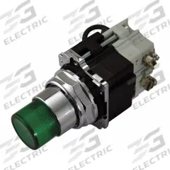 EATON Pilot Light: 30 mm Panel Mounting Size, Green, Incandescent, 10250T Series (MPN 10250T235NC22). Key specifications — Series: 10250T; Brand: EATON; Includes Push-To-Test: Push-To-Test Included.