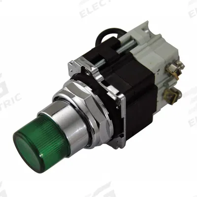 EATON Pilot Light: 30 mm Panel Mounting Size, Green, Incandescent - Incandescent Pilot-Lights