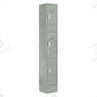 LOCKUP Wardrobe Locker: 12 in x 18 in x 82 in, Louvered, 3 Tiers, 1 Units Wide - Louvered Metal Wardrobe Lockers