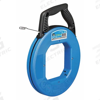 IDEAL Marked Fish Tape: 120 ft Lg, Manual Wind Tape Retraction, Flat Tape Shape - Stainless Steel Corrosion-Resistant Fish Tapes