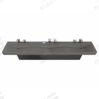 BRADLEY Bathroom Sink: Express, Graphite, Terreon®, Sensor, 85 1/4 in Overall Lg, 0.5 gpm Flow Rate (MPN TLX-3-0021). Key specifications — Series: Express; Includes: Vandal-Resistant Fasteners; Color: Graphite; Brand: BRADLEY; Sink Type: Bathroom; Material: Terreon®; Sink Material: Polymer Resin.