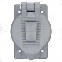 HUBBELL WIRING DEVICE-KELLEMS Weatherproof Cover: Thermoplastic, Duplex Receptacles, 1 Gangs, Gray (MPN HBL7774WO). Key specifications — Brand: HUBBELL WIRING DEVICE-KELLEMS; Color: Gray; Compatible with Product Type: Duplex Receptacles; Mounting Orientation: Vertical.