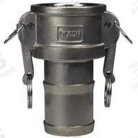 Cam and Groove Coupling: 1 1/4 in Coupling Size, 250 psi Max. Working Pressure @ 70 F, Nitrile (MPN G125-C-SS). Key specifications — Gasket Material: Nitrile; Fitting Type: Male Hose Shank; Includes Locking Arm: Yes; Body Material: 316 Stainless Steel; Brand: DIXON VALVE & COUPLING.