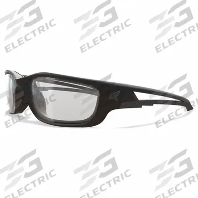 EDGE EYEWEAR Safety Glasses: Clear Lens, Full-Frame, Metal Detectable, Black Frame - Padded Comfort-Fit Safety Glasses