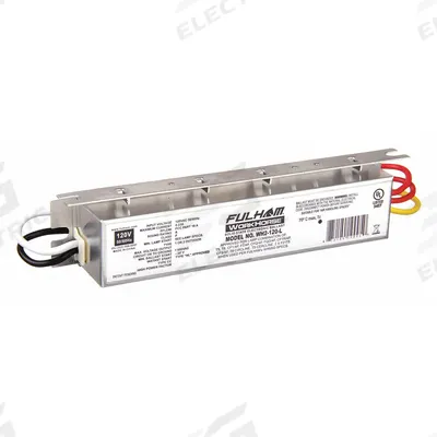 FULHAM Fluorescent Ballast: 120V AC, 1/2 Lamps Supported, 5 1/2 in Overall Lg - Instant Start Electronic Fluorescent Ballasts