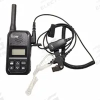 ICOM Handheld Two Way Radio: F200 Series, UHF, Analog, 2 W, 16 Channels, Alphanumeric, 15 hr, Li-Ion (MPN F200 USA EARPIECE KIT). Key specifications — Color: Black; FCC License Required: Yes.