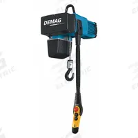 DEMAG Electric Chain Hoist: H4 - Heavy Duty, 230V AC, Hook Mounted - No Trolley, 2 Speeds (MPN DC Com 5-500-1/1 H5 V5.4/1.3-230/60). Key specifications — attr918889: DEMAG; attr918909: Chain Container; attr918925: 230V AC; attr922366: 28 in - 30 in.