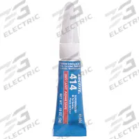 LOCTITE Instant Adhesive: 414, Plastics, 0.1 fl oz, Tube, Clear, Thin Liquid, 50 g/L and Under (MPN 233780). Key specifications — Series: 414; Standards: A-A-3097; Primary Applications: Plastics; Materials Bonded: Metal; Brand: LOCTITE; Secondary Compatible Materials: Metals.