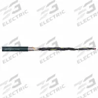 CHAINFLEX Control Cable: 18 AWG, 25 Conductors, Order by the Foot, TPR Jacket, 1,000 V (MPN CF10-UL-07-25). Key specifications — Conductor Material: Copper; Conductor Configuration: Single; Minimum Bend Radius Factor - Fixed: 3 x OD; Minimum Bend Radius Factor - Flexible: 4 x OD; Includes Ground: Yes; Minimum Bend Radius Factor - E-Chain: 5 x OD; Resistance Properties: Flame Retardant; Standards: FT-1.