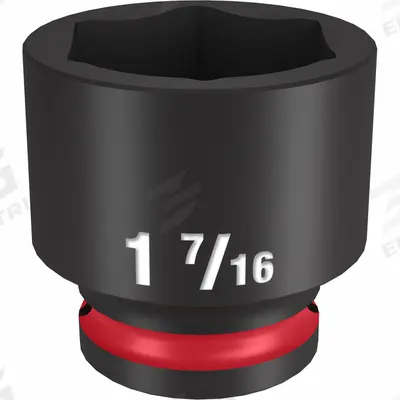 MILWAUKEE Standard Impact Socket: 1/2 in Drive Size, SAE, 1 7/16 in Socket Size, 6-Point - 1/2" Drive Impact Sockets