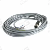 Cordset: M12 Male Straight X Bare Wire, 5 Pins, Gray, PVC, 5 m Cable Lg, 3 A Max Current (A) (MPN XZCPV1564L5). Key specifications — Cable Jacket Color: Gray; End 1 Gender: Male; End 1 Mounting Orientation: Straight; End 2 Connection Type: Bare Wire; IP Rating: IP67; Brand: TELEMECANIQUE SENSORS; Wire Size: 22 AWG; Cable Jacket Material: PVC.