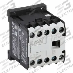 EATON Miniature IEC Magnetic Contactor: Non-Reversing, 3 Poles, 3NO Contacts, 9 A, 120V AC Coil (MPN XTMC9A01A). Key specifications — attr945107: EATON; attr972381: Yes.