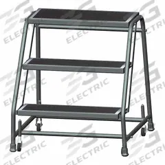 BALLYMORE Step Stool: 2.4 ft Overall Ht, 450 lb Load Cap, 3 Steps, Steel, 2.4 ft Standing Ht (MPN 326R). Key specifications — attr1051722: Rolling Step Stool; attr1051697: BALLYMORE; attr1051699: (4) Swivel; attr1051702: Gray; attr1051713: Handrails Not Included; attr1051726: Rectangle.