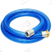 Suction and Discharge Hose: 2 in Hose Inside Dia., 90 psi, Blue/Clear, 2 in x 2 in Fitting Size (MPN BWS200-15MF). Key specifications — Temp. Range: -40° to 150°F; Hose Color: Clear; Brand: KURIYAMA.