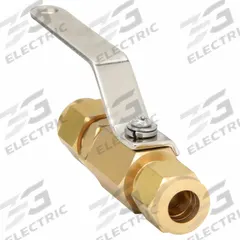 APPROVED VENDOR Manual Two-Way Ball Valve: 3/8 in, Brass, Straight, Compression x Compression, Lever (MPN 1WML9). Key specifications — Brand: APPROVED VENDOR; Handle: Lever.